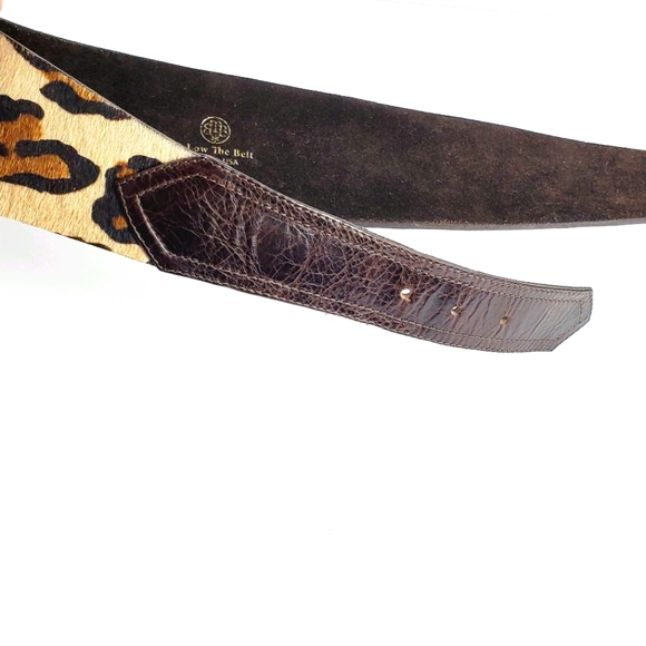 B-Low the Belt Wide Ponyhair Waist Leather Belt L - Picture 10 of 11